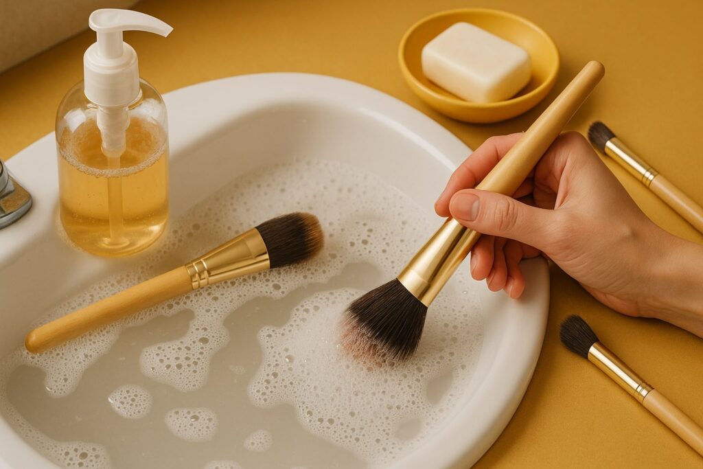 make up kwasten schoonmaken