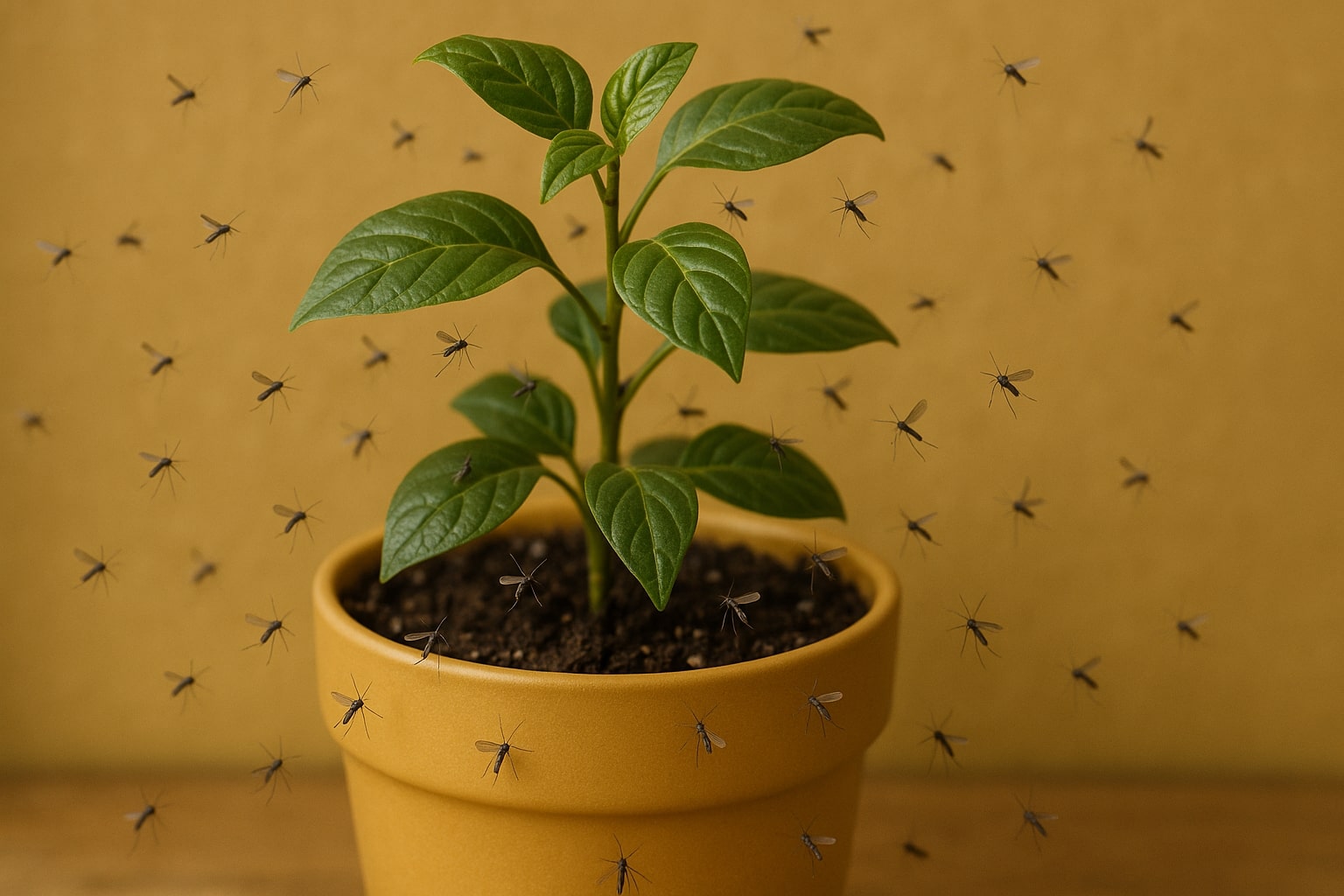 vliegjes in plant