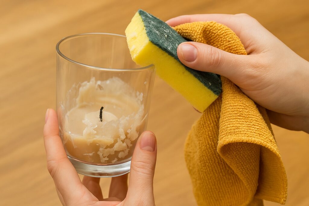kaarsvet verwijderen van glas