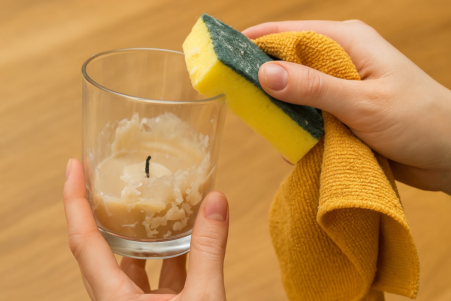 kaarsvet verwijderen van glas