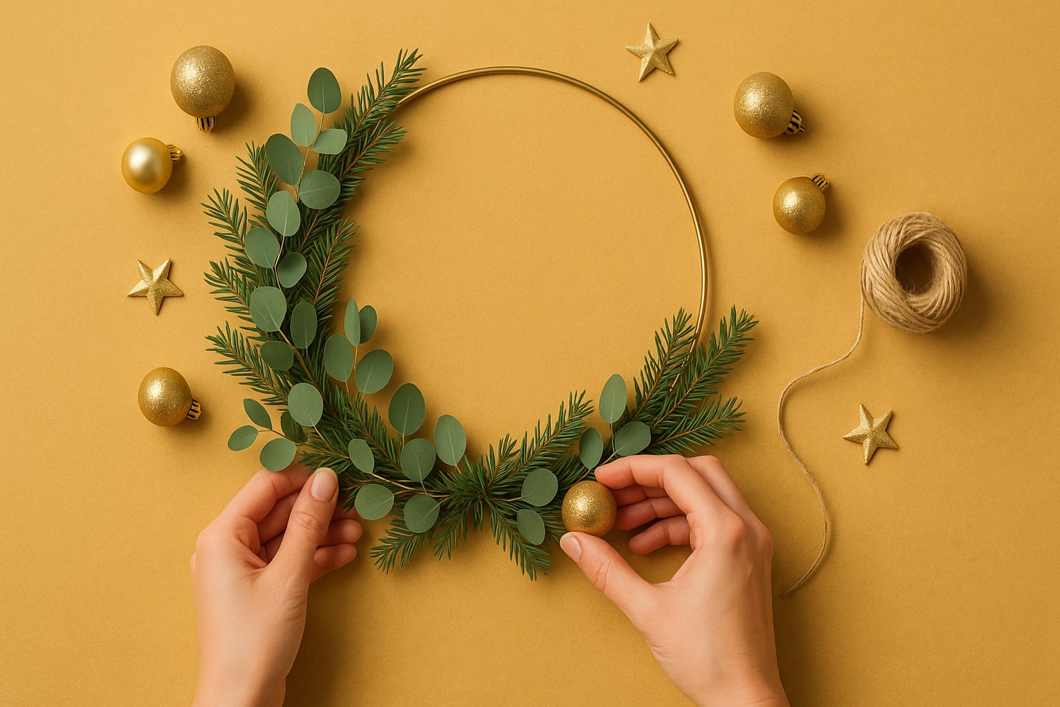moderne kerstkrans maken