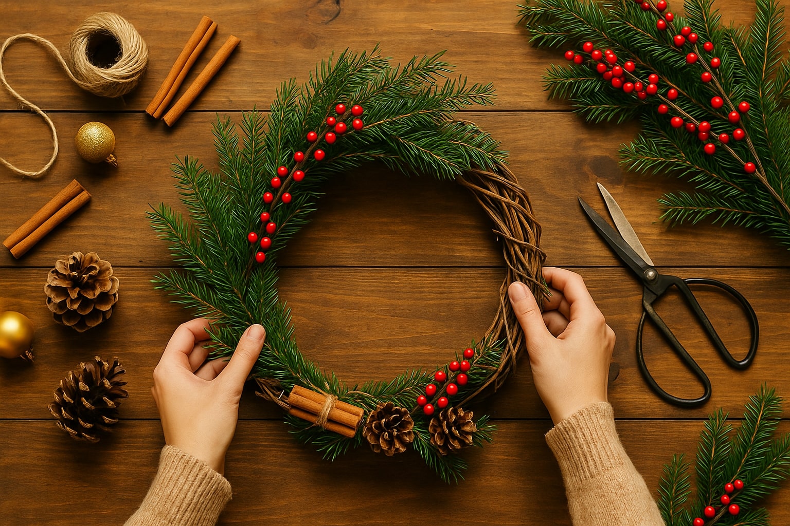 kerstkrans maken