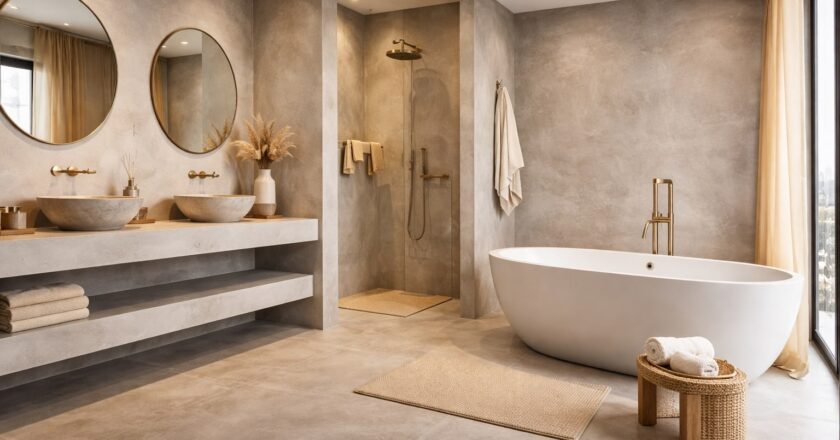 Microcement badkamer als stijlvolle basis voor een moderne ruimte