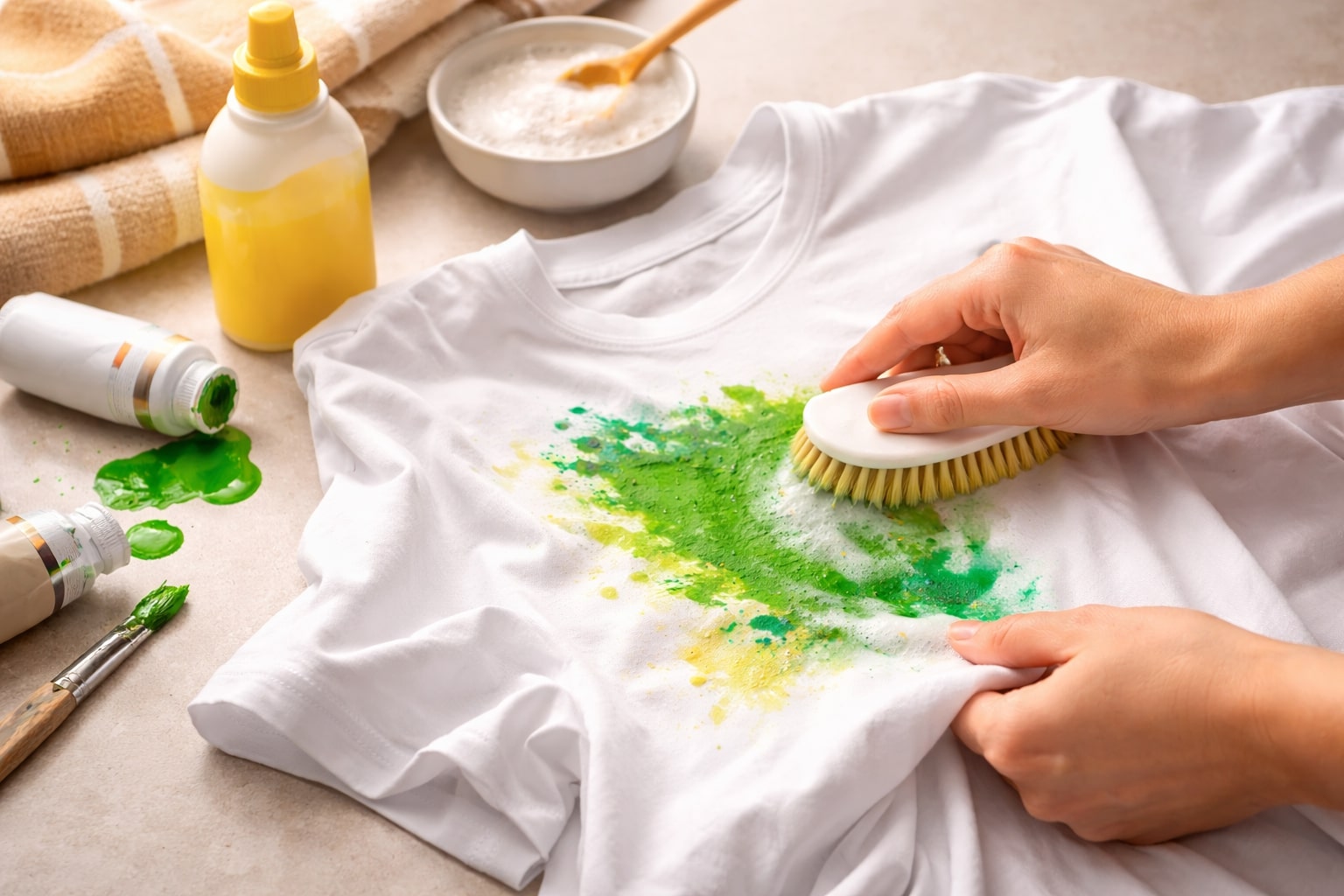 verf uit kleding halen