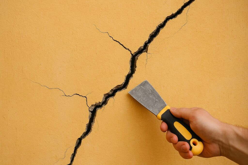scheuren in muur