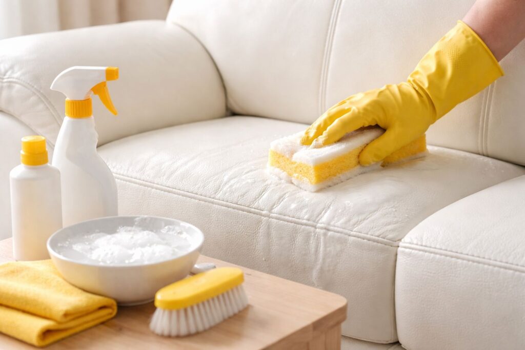 wit leer schoonmaken, wit leer