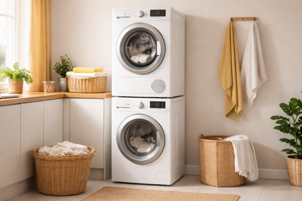 droger op wasmachine, droger