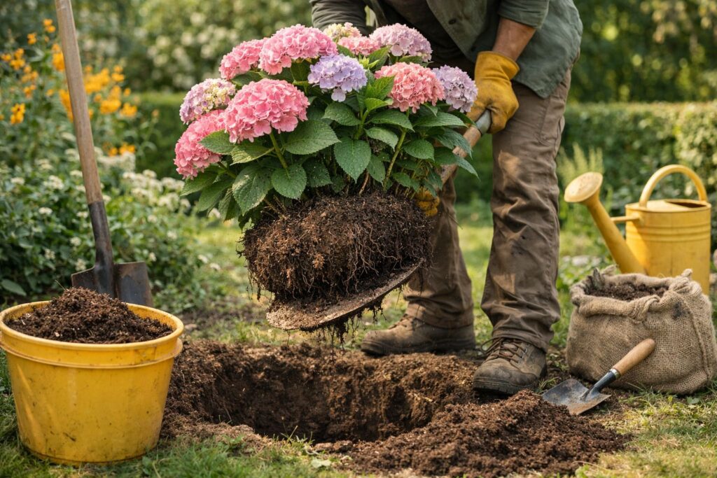 Hortensia verplaatsen zonder stress voor de plant