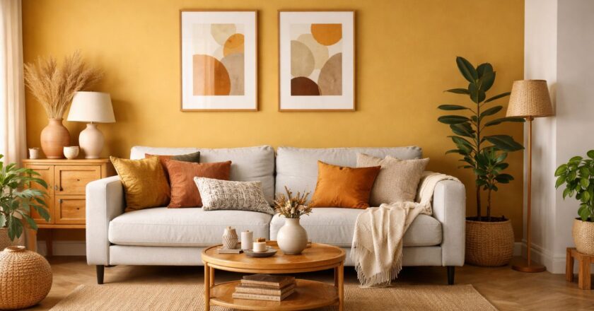 Okergele muur combineren voor een warm en stijlvol interieur