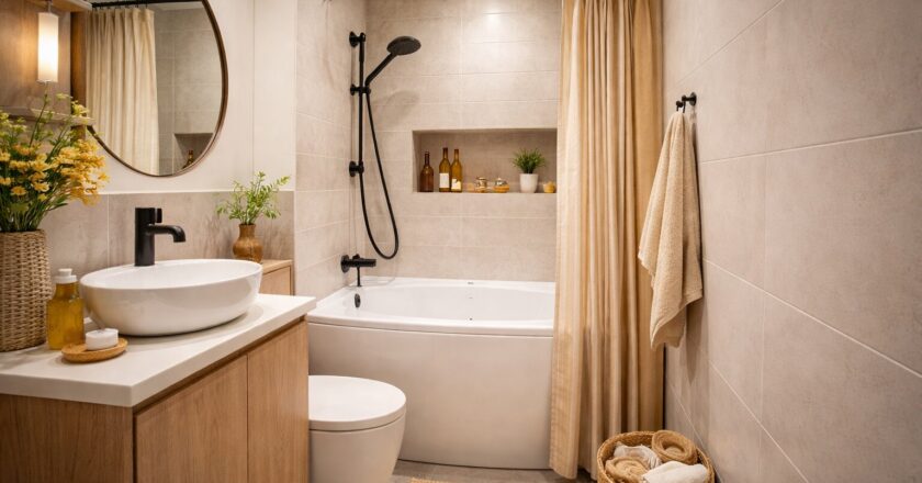 Hoe een kleine badkamer met bad toch ruim en comfortabel kan aanvoelen