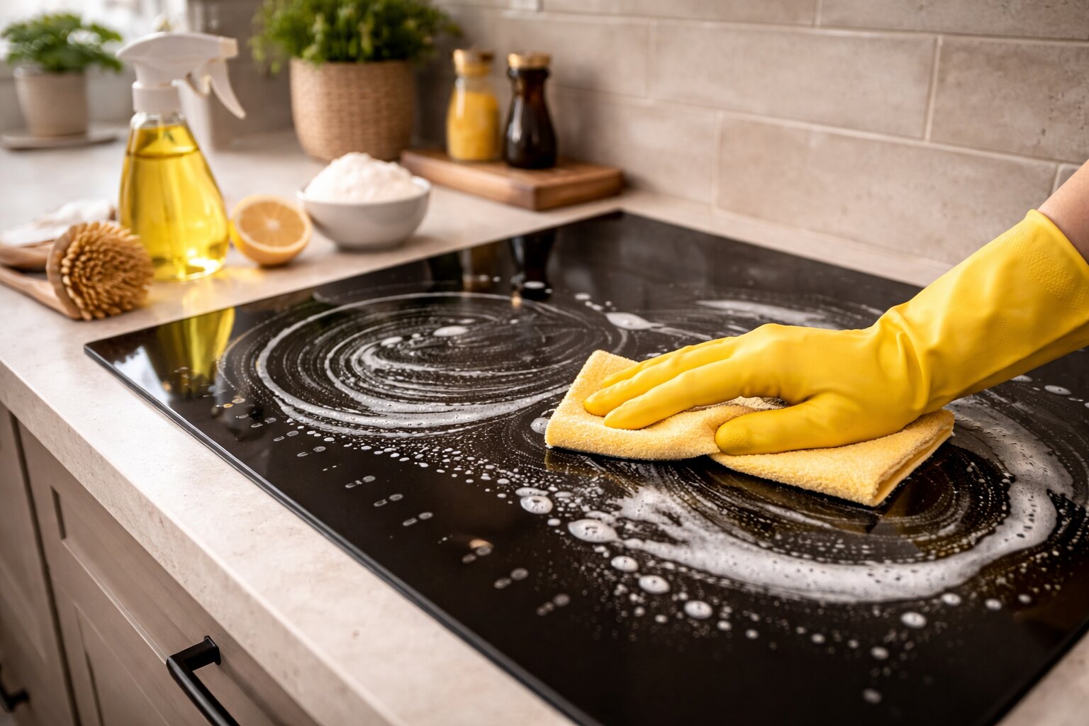inductie kookplaat schoonmaken, inductie