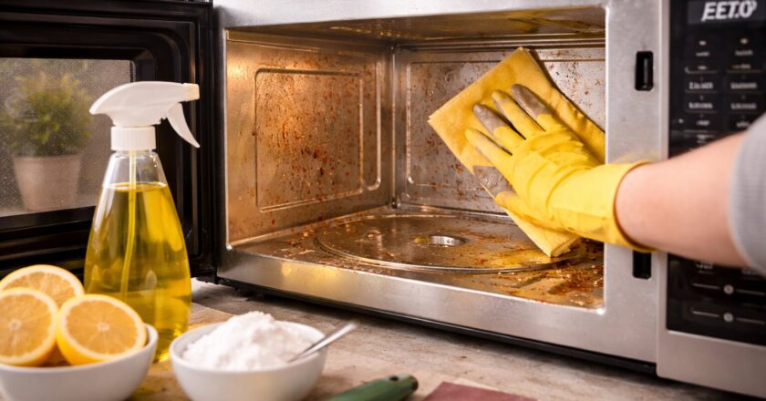 Zo houd je de magnetron schoon en fris in een moderne keuken