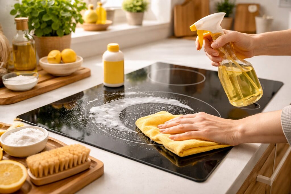 Zo houd je een inductiekookplaat schoon zonder krassen of strepen