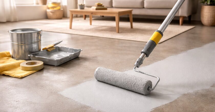 Een betonvloer in de woonkamer verven: zo geef je de ruimte een nieuwe uitstraling
