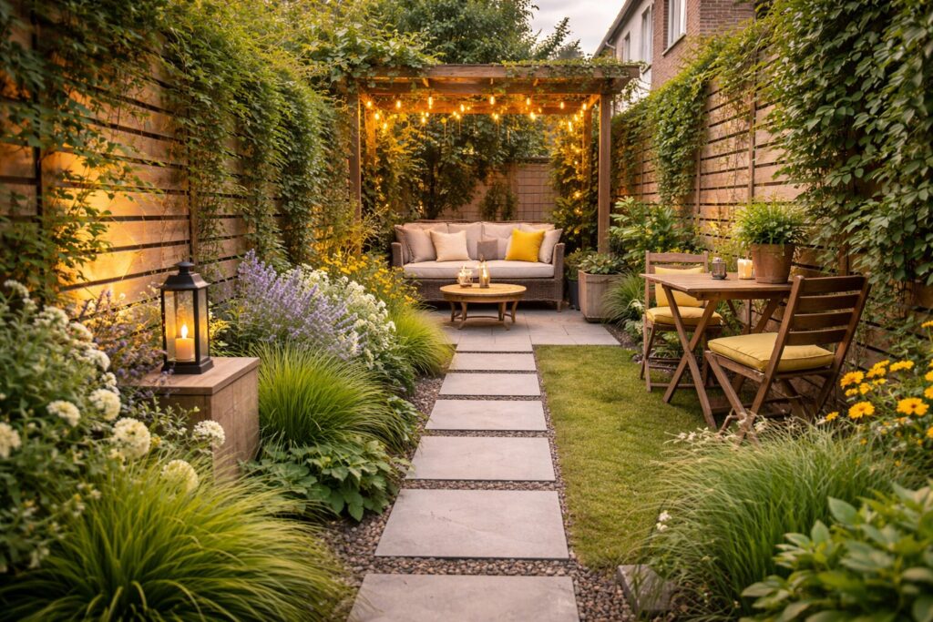 Inspiratie voor een smalle tuin: slimme ideeën voor ruimte, groen en sfeer